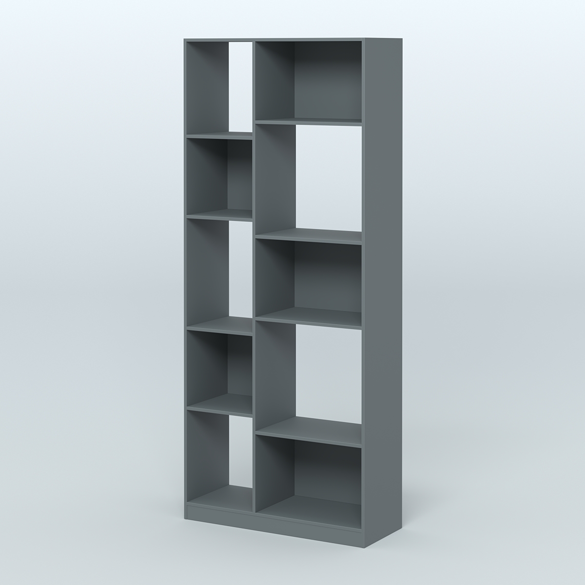 Стеллаж из ДСП серии ЛОФТ №9-1 (зеркальное отражение - Z) Темно-Серый
