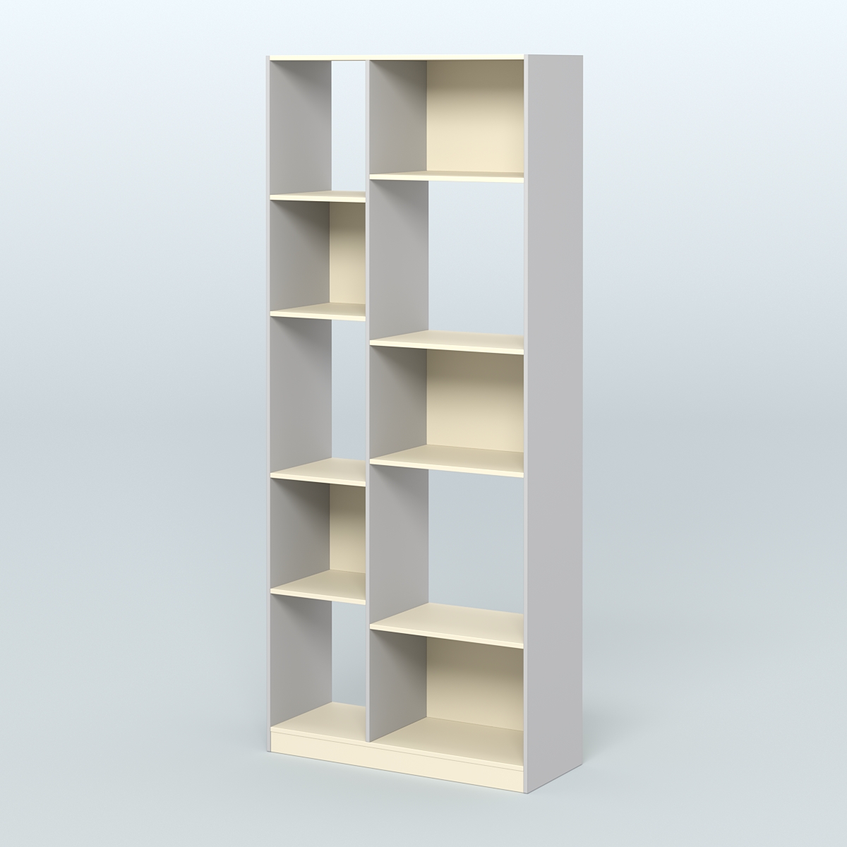 Стеллаж из ДСП серии ЛОФТ №9-1 (зеркальное отражение - Z) Серый + Крем Вайс