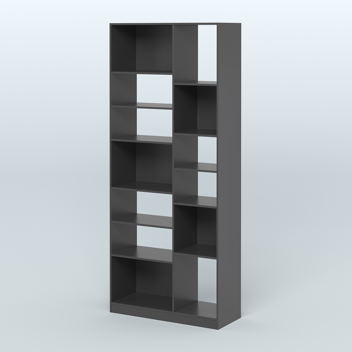 Стеллаж из ДСП серии ЛОФТ №9-2 с полками ДСП Черный