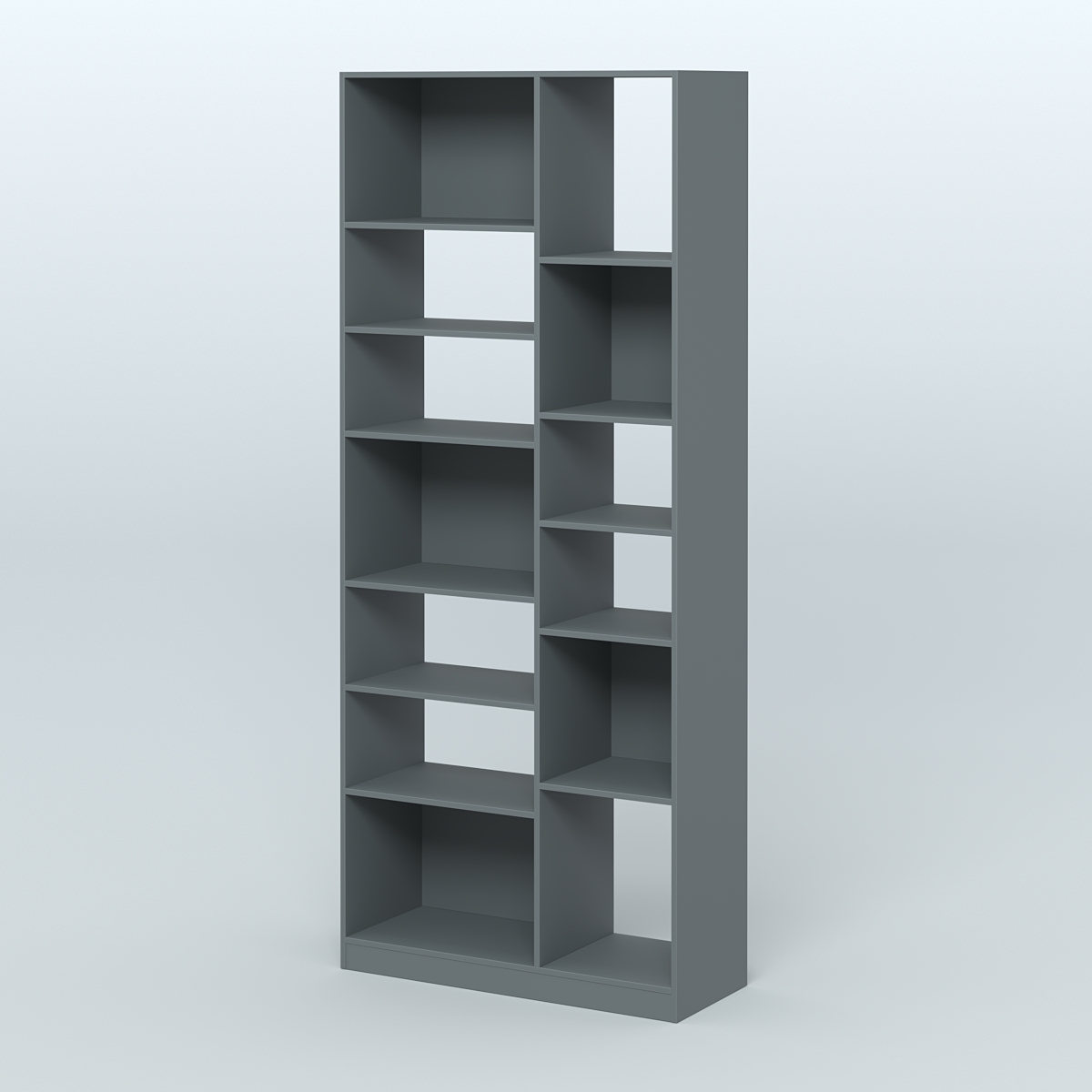 Стеллаж из ДСП серии ЛОФТ №9-2 с полками ДСП Темно-Серый