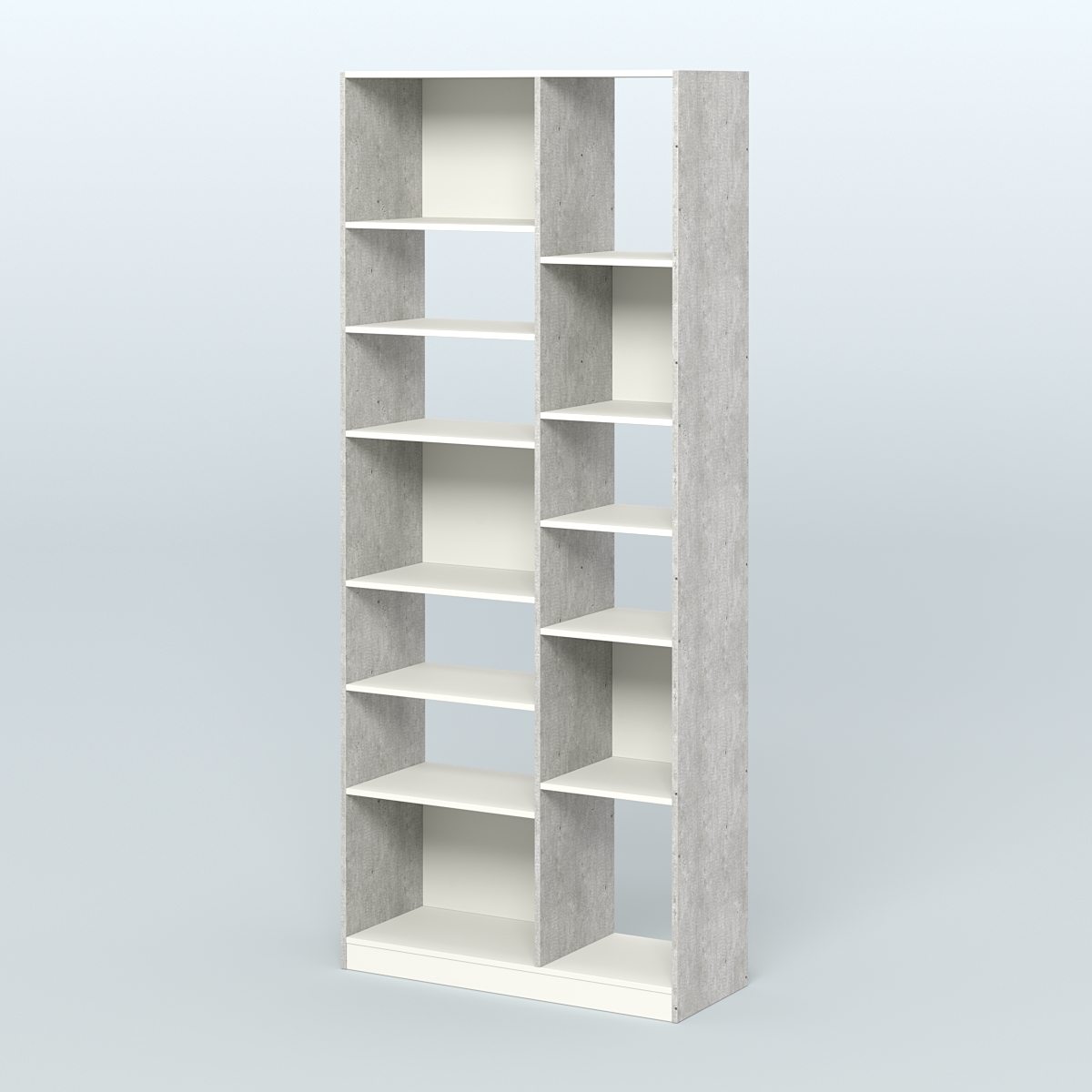 Стеллаж из ДСП серии ЛОФТ №9-2 с полками ДСП Метрополитан Грей + Белый