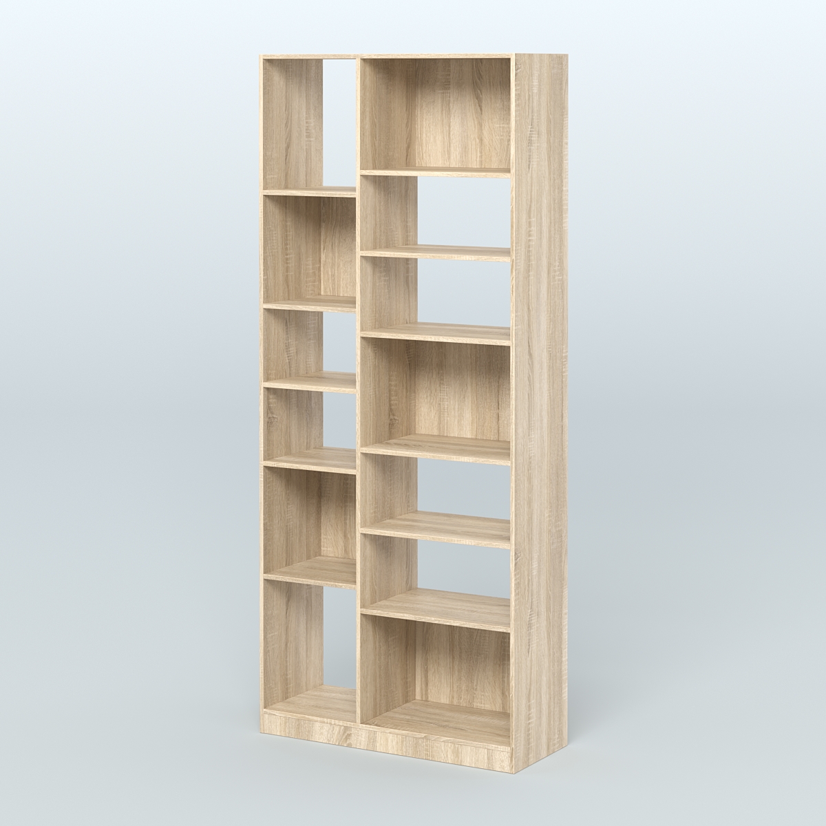 Стеллаж из ДСП серии ЛОФТ №9-2 (зеркальное отражение - Z) с полками ДСП Дуб Сонома