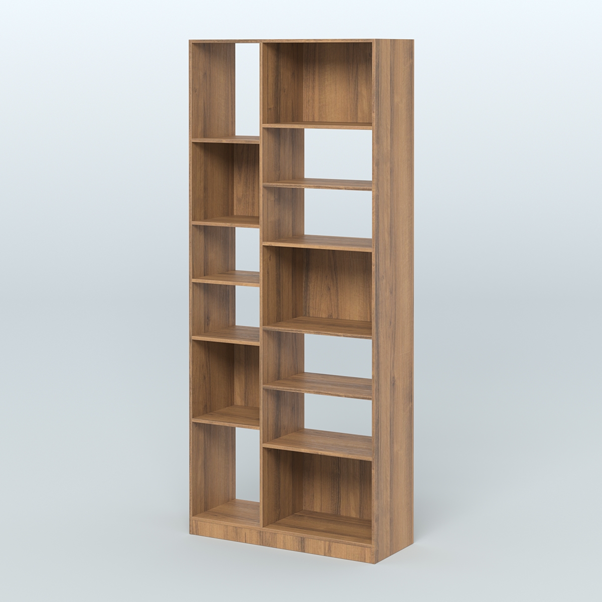 Стеллаж из ДСП серии ЛОФТ №9-2 (зеркальное отражение - Z) с полками ДСП Орех