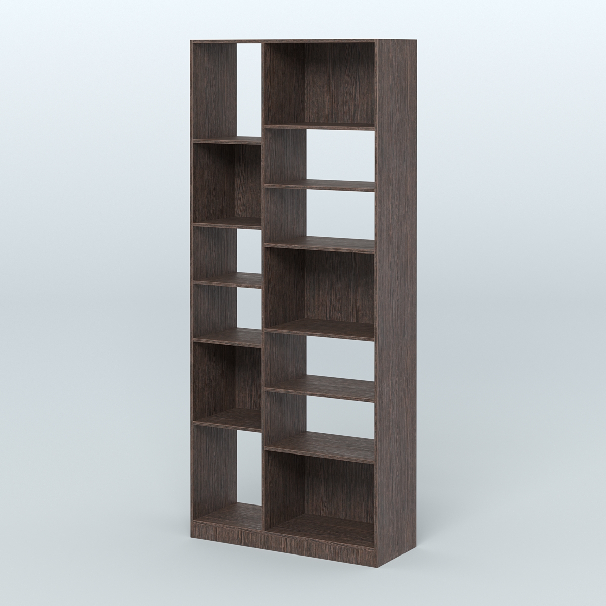 Стеллаж из ДСП серии ЛОФТ №9-2 (зеркальное отражение - Z) с полками ДСП Дуб Венге