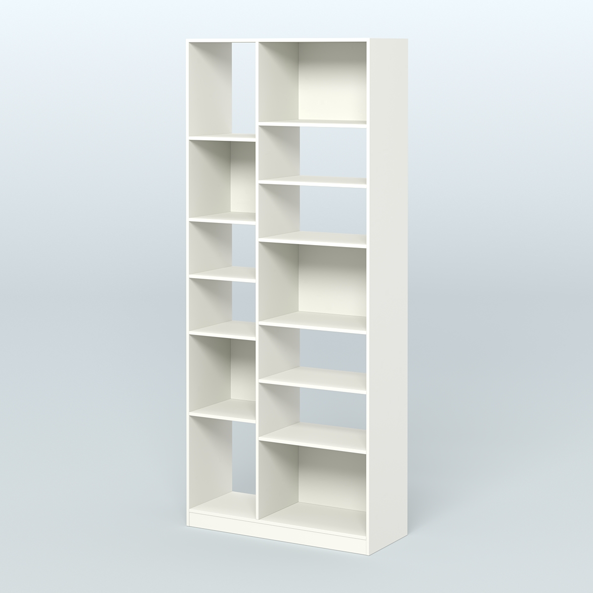 Стеллаж из ДСП серии ЛОФТ №9-2 (зеркальное отражение - Z) с полками ДСП Белый