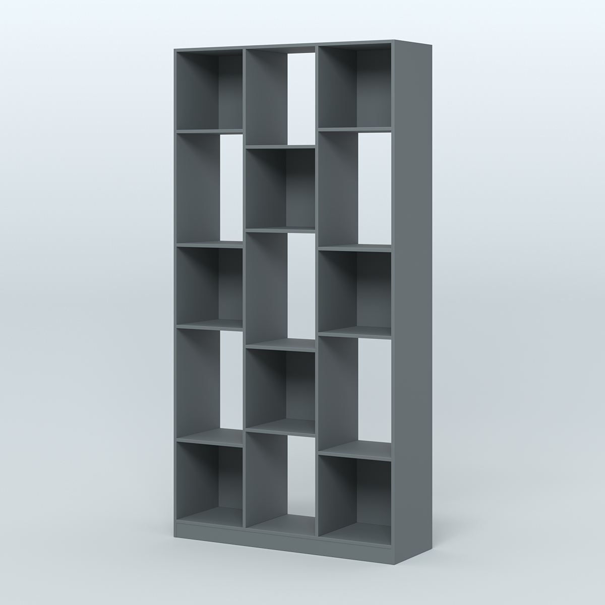 Стеллаж из ДСП серии ЛОФТ №10-1 Темно-Серый