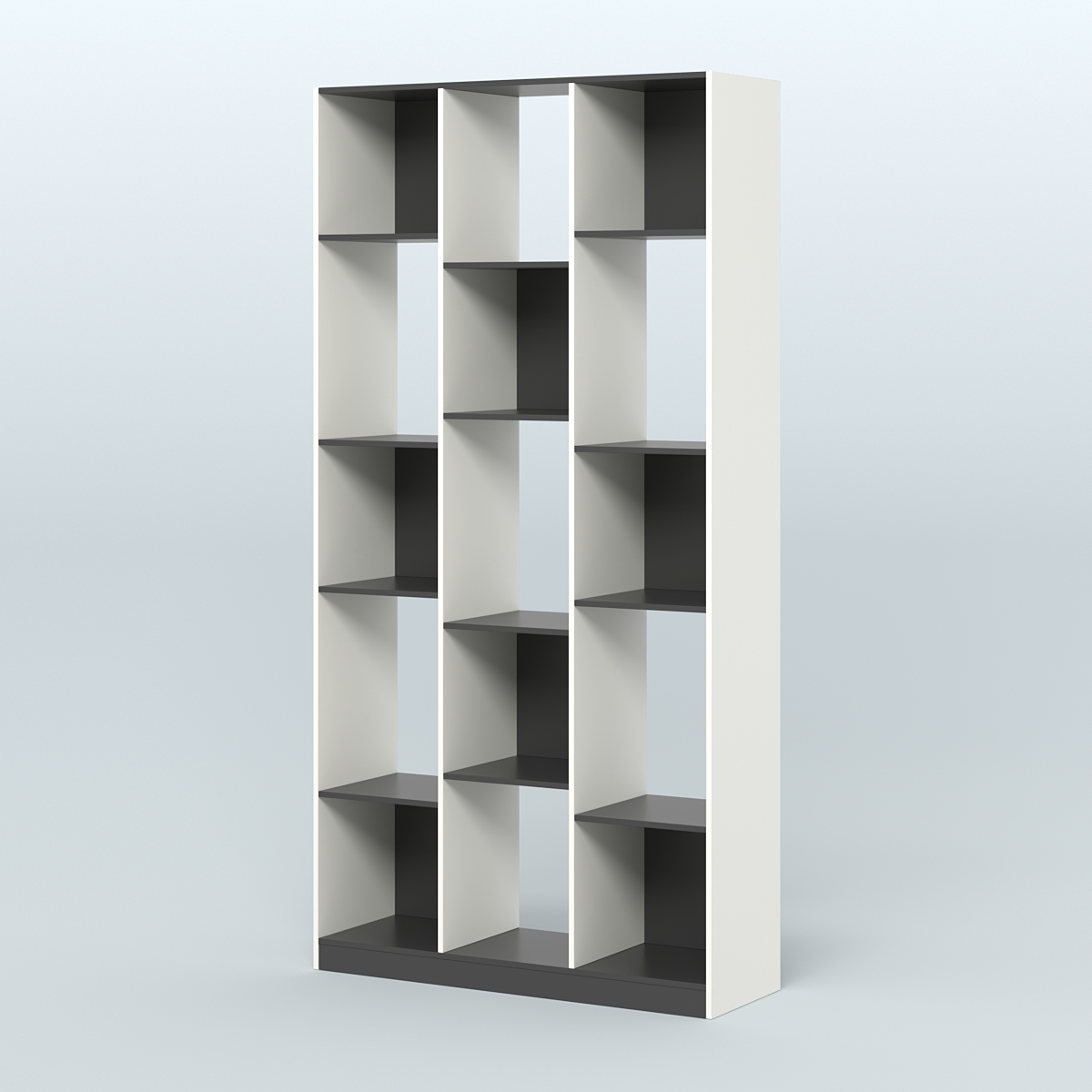 Стеллаж из ДСП серии ЛОФТ №10-1 Белый и Черный