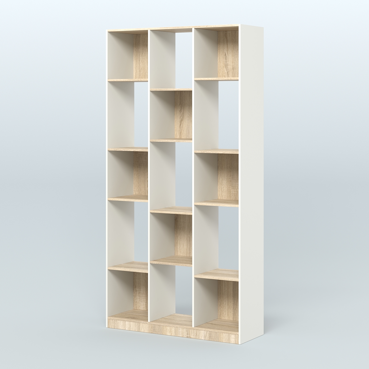Стеллаж из ДСП серии ЛОФТ №10-1 Белый + Дуб Сонома