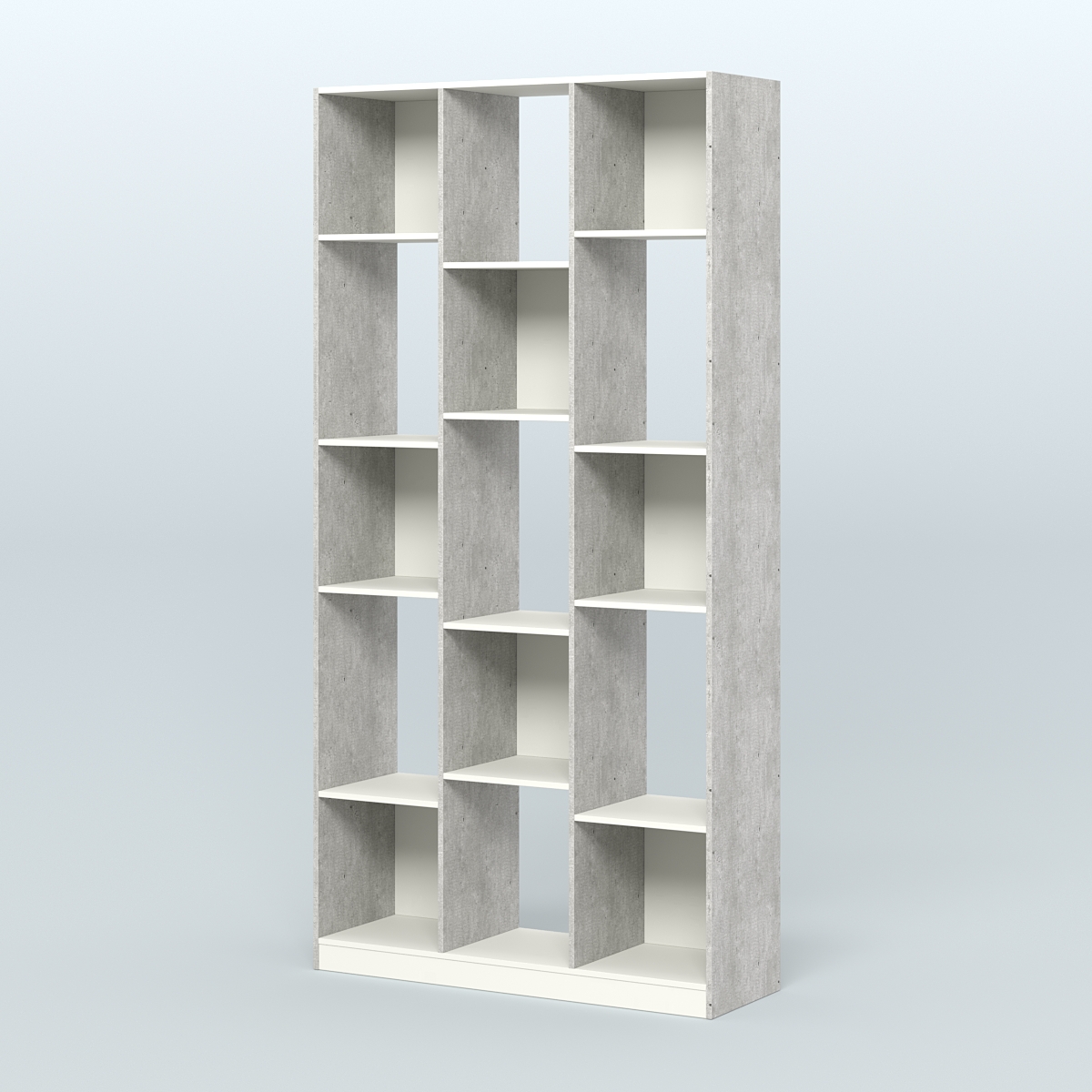 Стеллаж из ДСП серии ЛОФТ №10-1 Метрополитан Грей + Белый