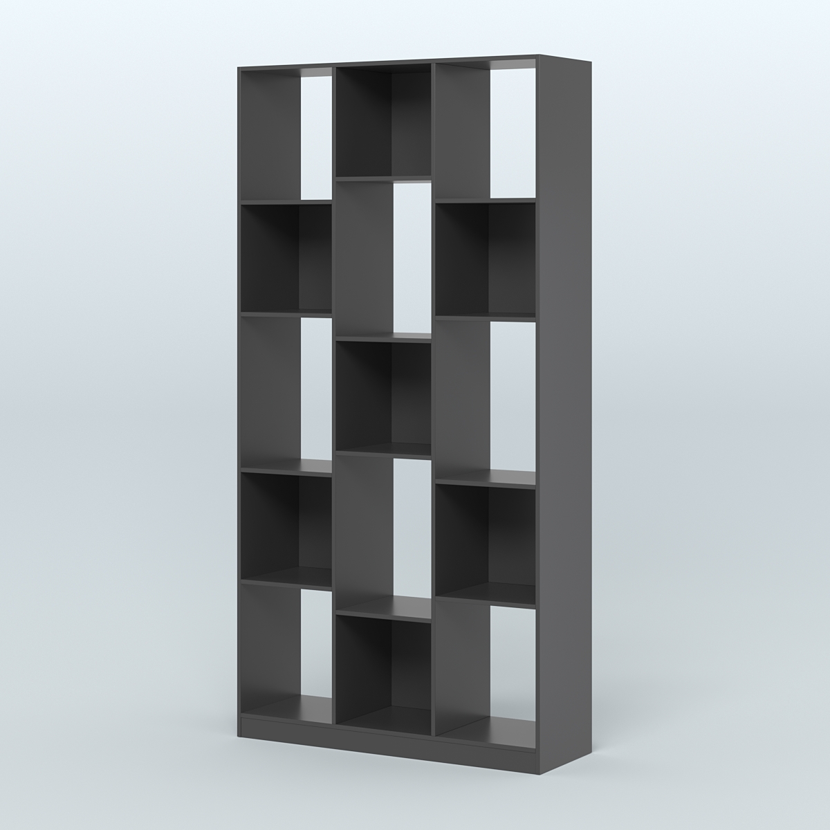 Стеллаж из ДСП серии ЛОФТ №10-1 (зеркальное отражение - Z) Черный