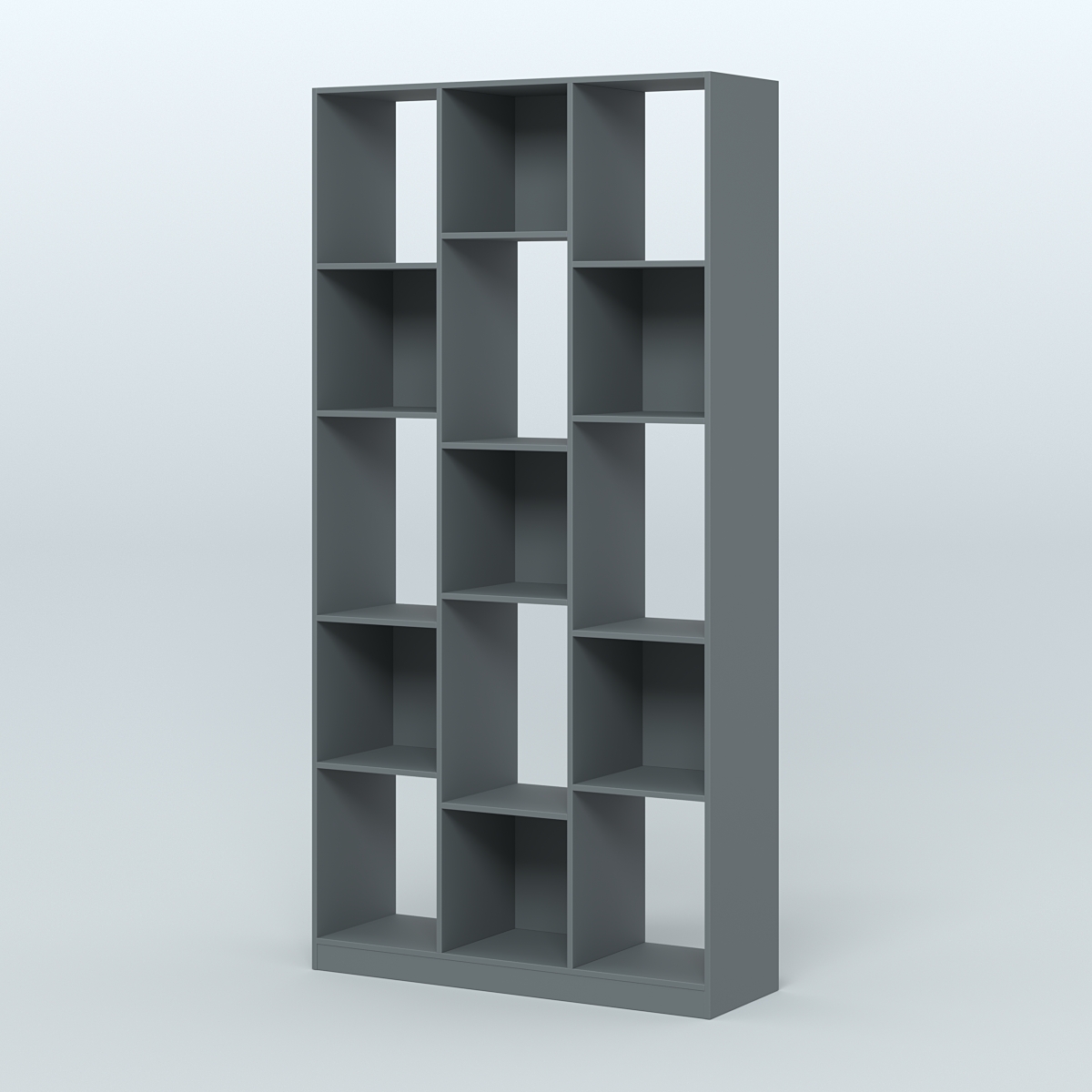 Стеллаж из ДСП серии ЛОФТ №10-1 (зеркальное отражение - Z) Темно-Серый