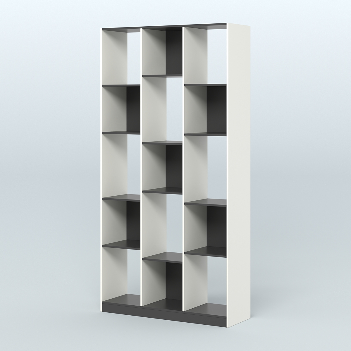 Стеллаж из ДСП серии ЛОФТ №10-1 (зеркальное отражение - Z) Белый и Черный