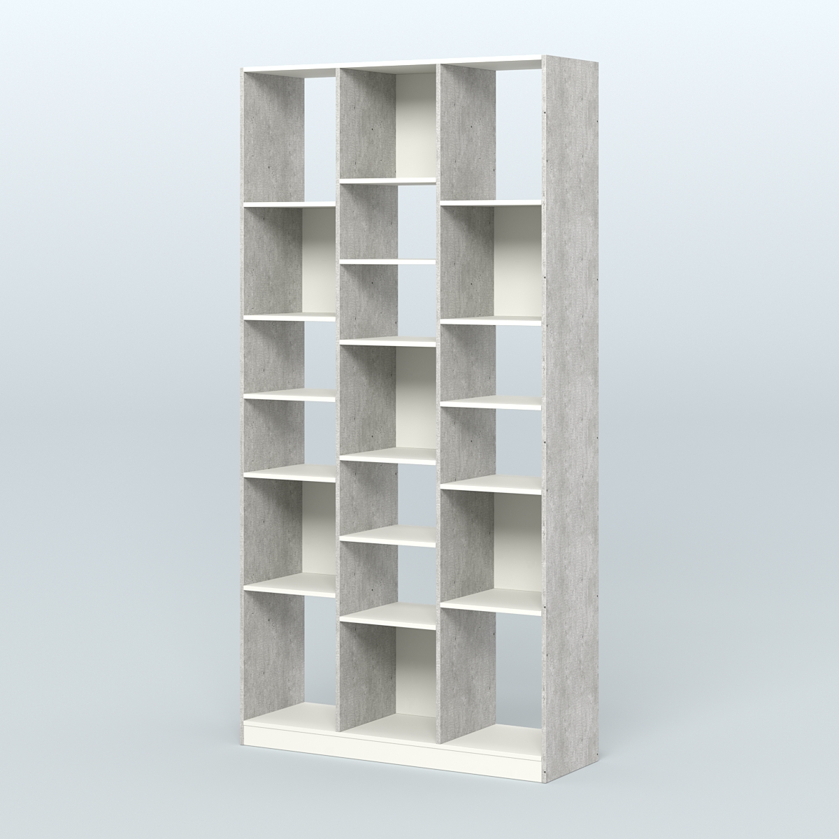 Стеллаж из ДСП серии ЛОФТ №10-2 (зеркальное отражение - Z) с полками ДСП Метрополитан Грей + Белый