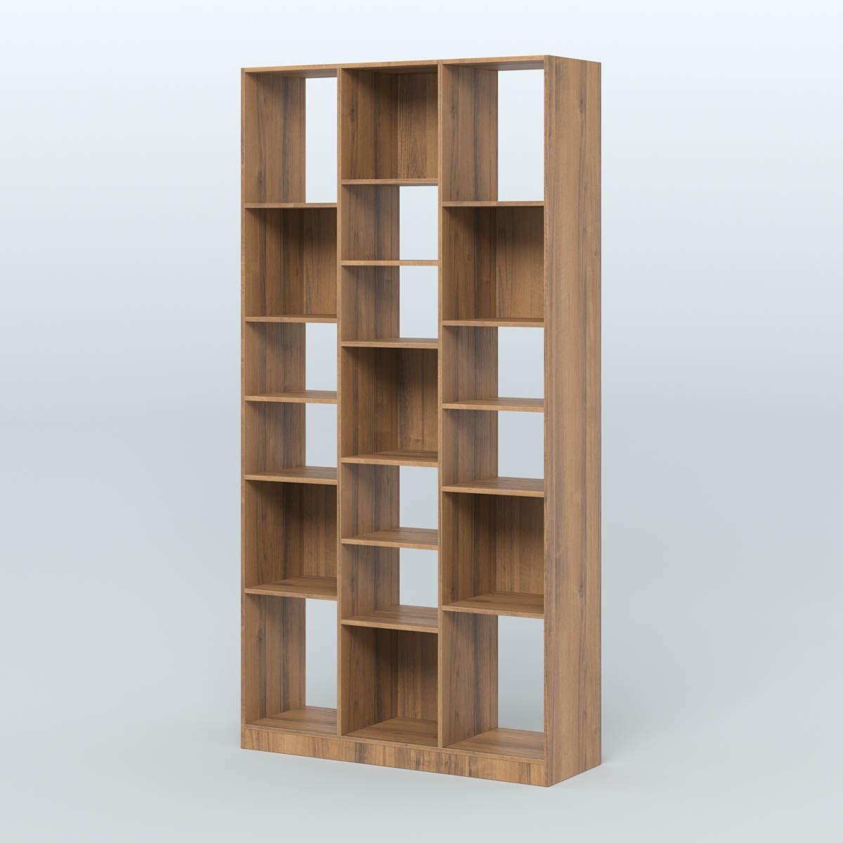 Стеллаж из ДСП серии ЛОФТ №10-2 (зеркальное отражение - Z) с полками ДСП Орех