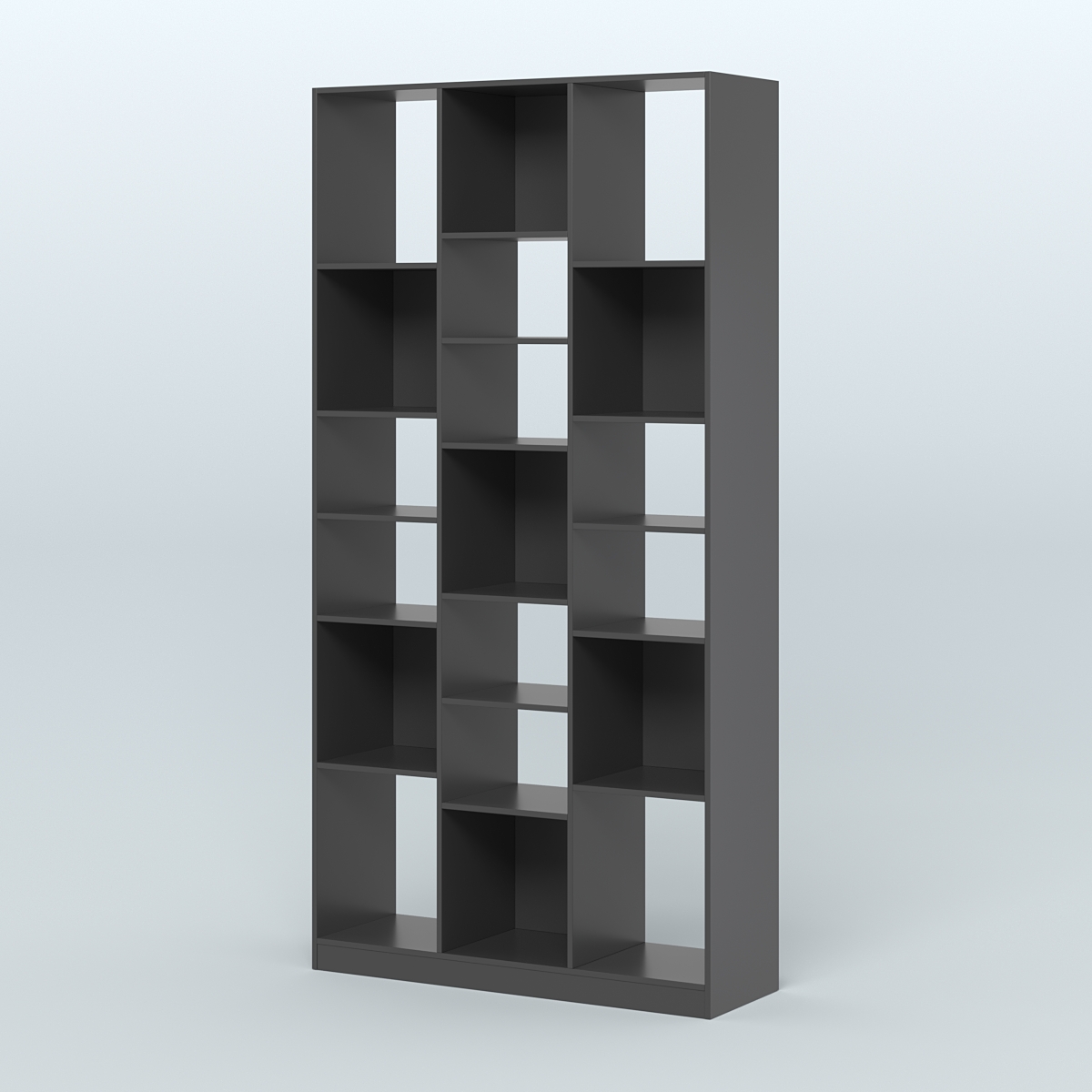 Стеллаж из ДСП серии ЛОФТ №10-2 (зеркальное отражение - Z) с полками ДСП Черный