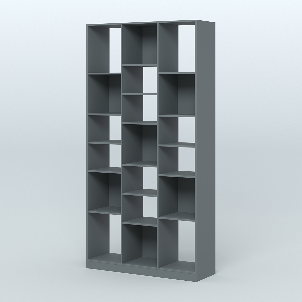 Стеллаж из ДСП серии ЛОФТ №10-2 (зеркальное отражение - Z) с полками ДСП Темно-Серый