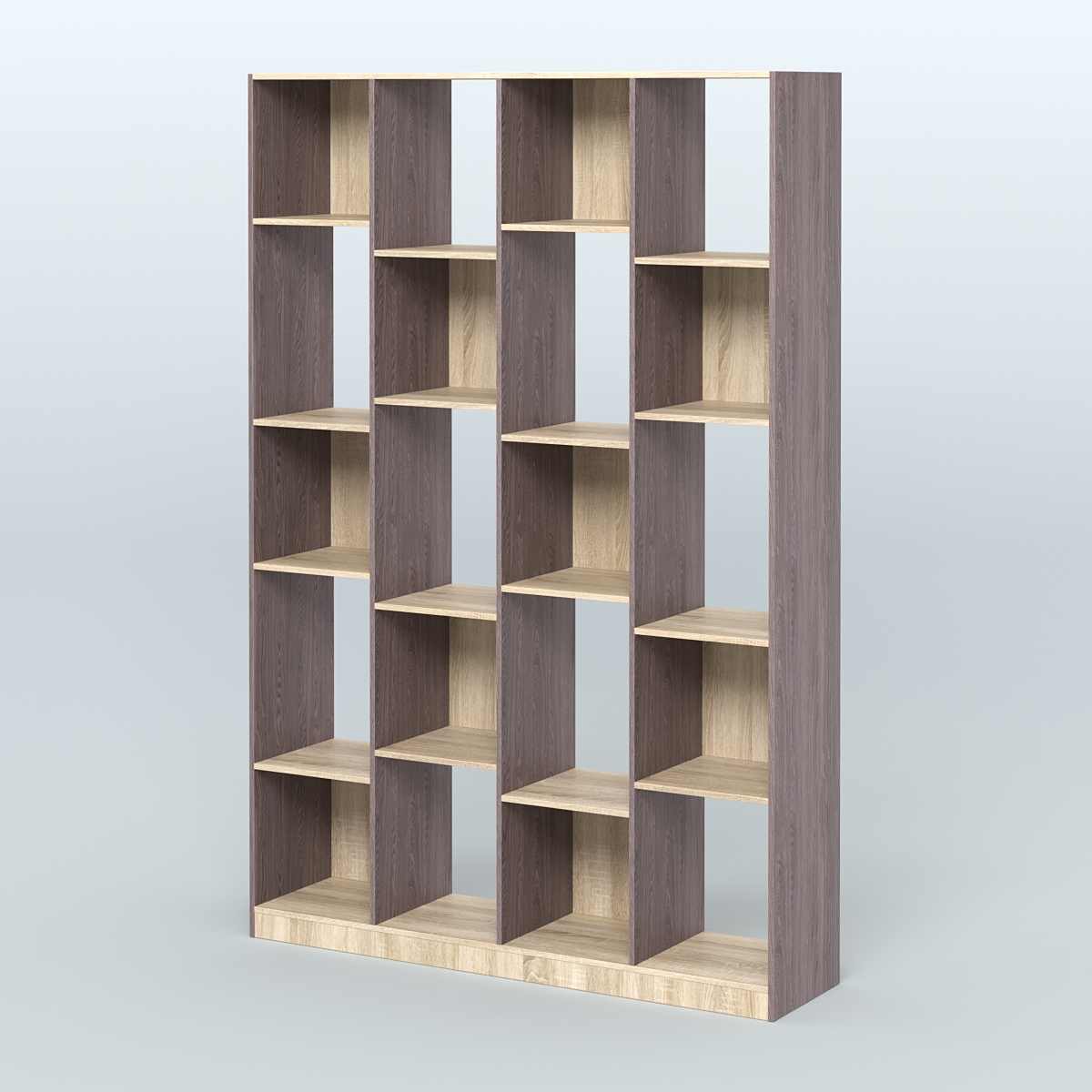 Стеллаж из ДСП серии ЛОФТ №11-1 Ясень Анкор темный и Дуб Сонома