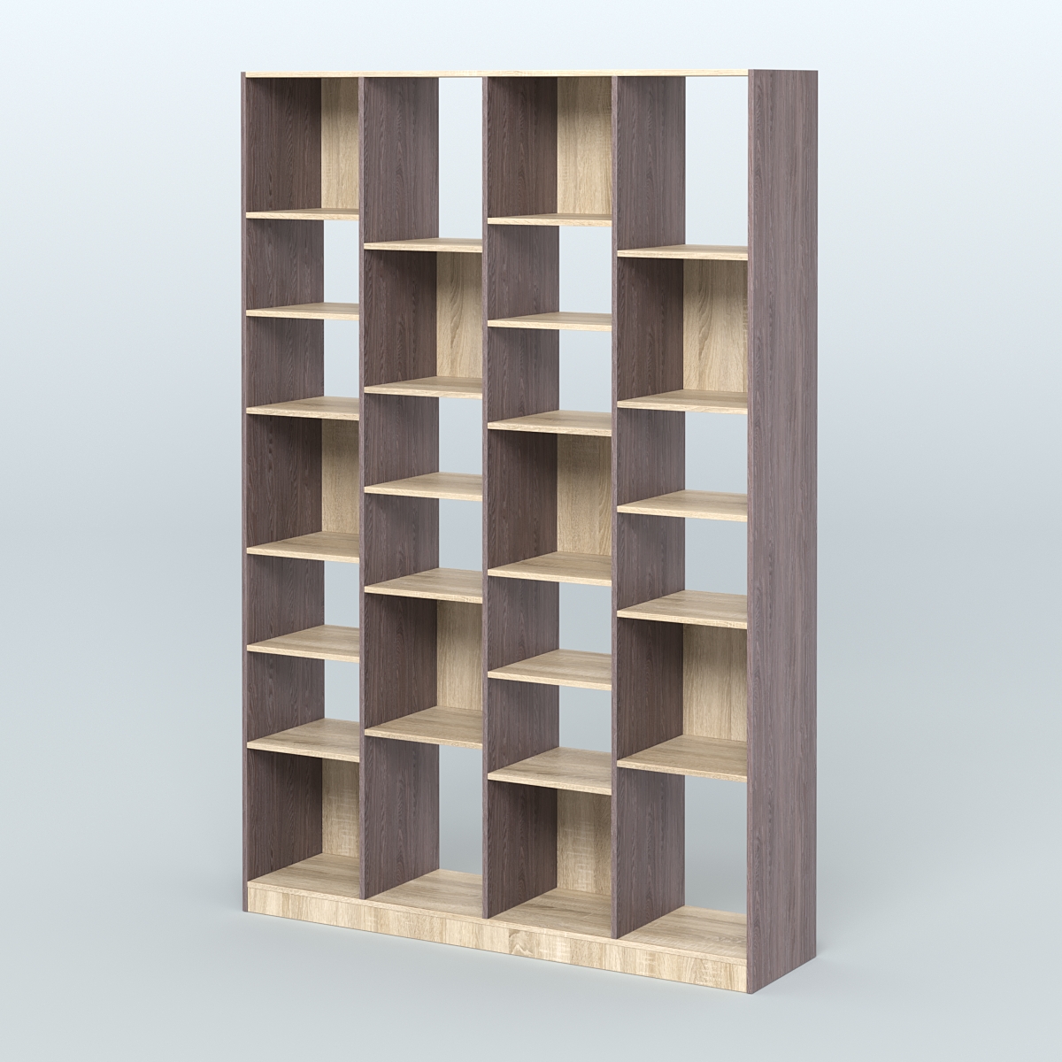 Стеллаж из ДСП серии ЛОФТ №11-2 с полками ДСП Ясень Анкор темный и Дуб Сонома