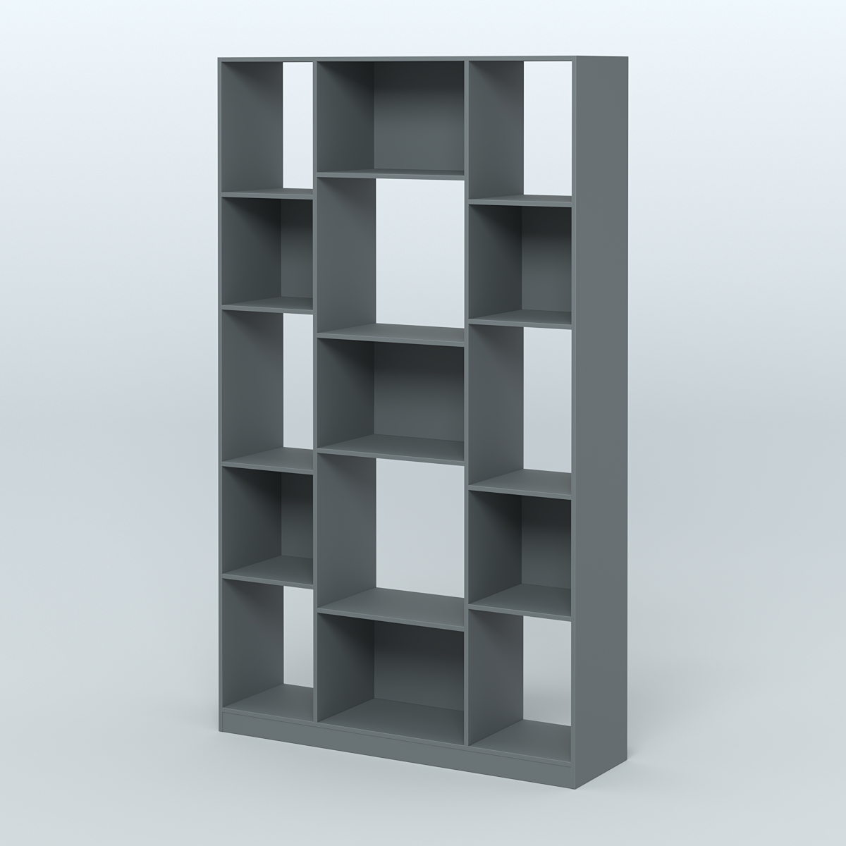Стеллаж из ДСП серии ЛОФТ №12-1 Темно-Серый