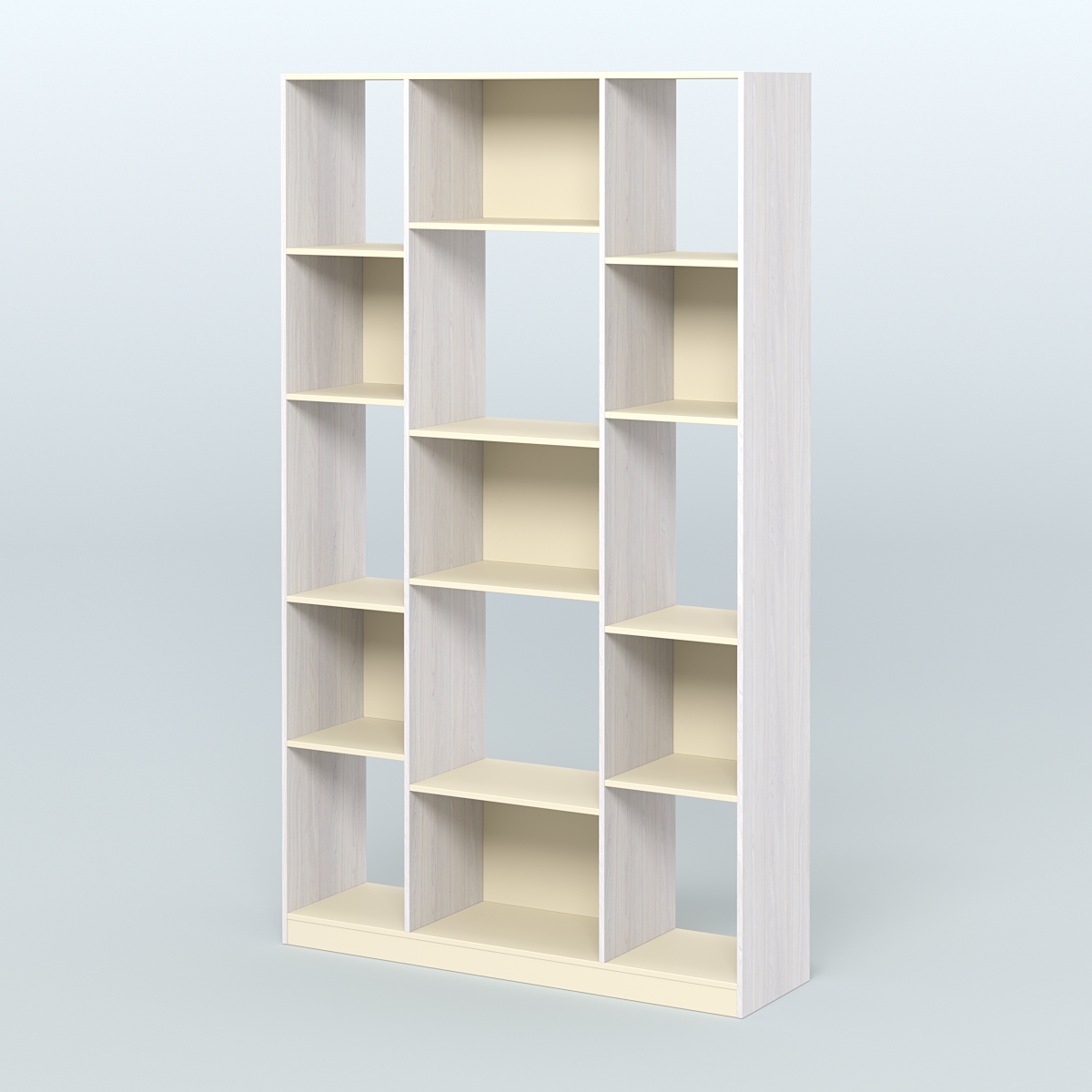 Стеллаж из ДСП серии ЛОФТ №12-1 Ясень Анкор светлый и Крем Вайс