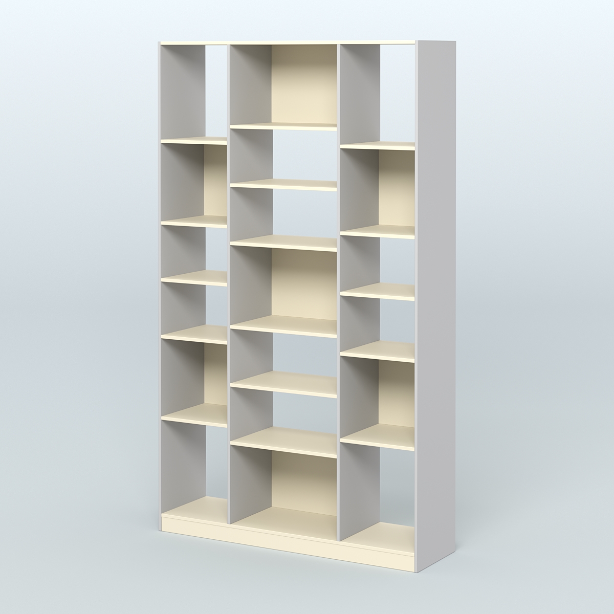 Стеллаж из ДСП серии ЛОФТ №12-2 с полками ДСП Серый + Крем Вайс