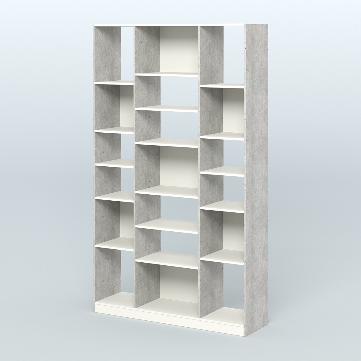 Стеллаж из ДСП серии ЛОФТ №12-2 с полками ДСП Метрополитан Грей + Белый