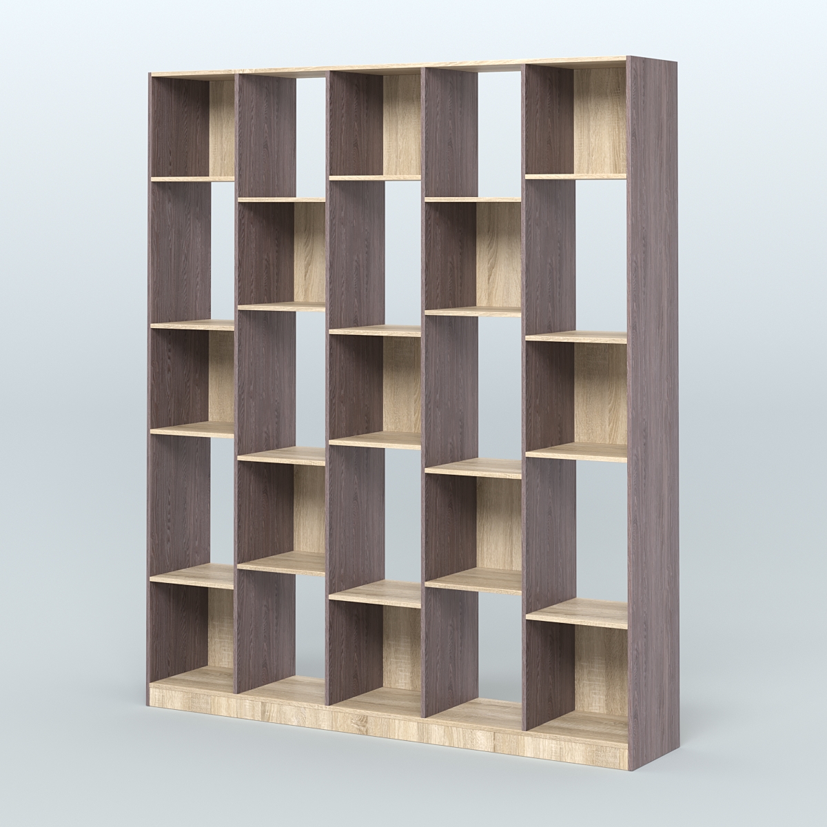 Стеллаж из ДСП серии ЛОФТ №13-1 Ясень Анкор темный и Дуб Сонома