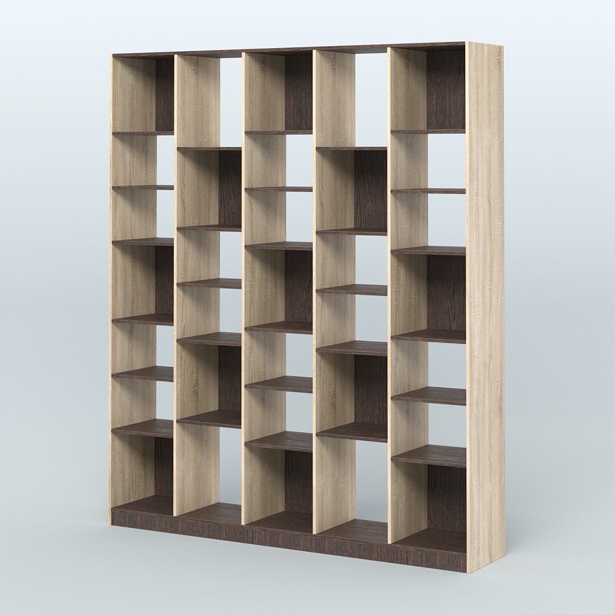 Стеллаж из ДСП серии ЛОФТ №13-2 с полками ДСП Дуб Сонома + Дуб Венге