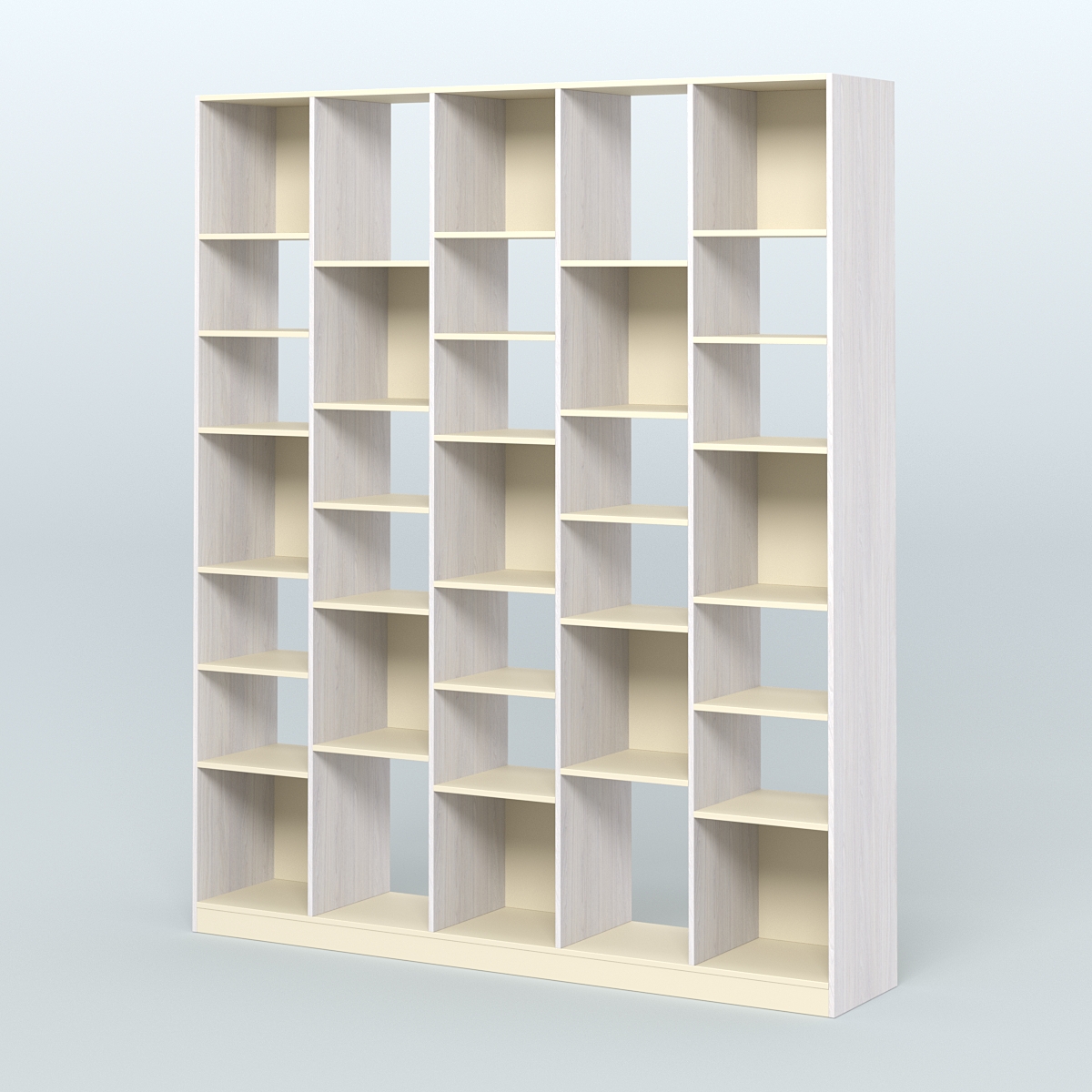 Стеллаж из ДСП серии ЛОФТ №13-2 с полками ДСП Ясень Анкор светлый и Крем Вайс