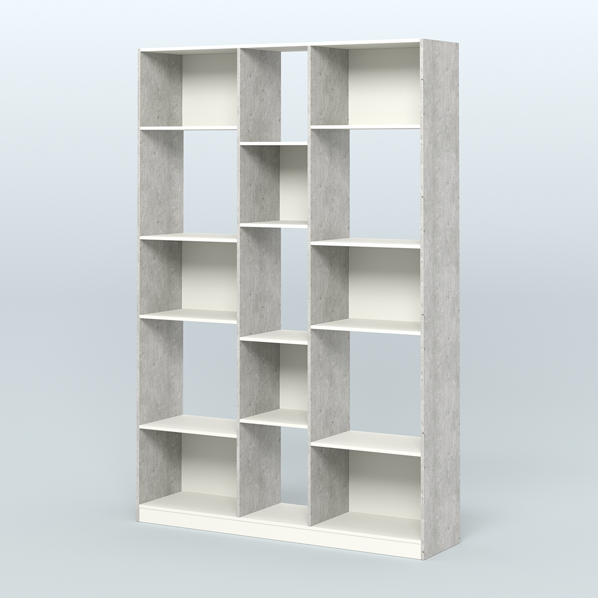 Стеллаж из ДСП серии ЛОФТ №14-1 Метрополитан Грей + Белый