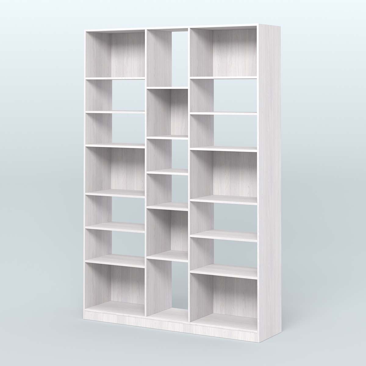 Стеллаж из ДСП серии ЛОФТ №14-2 с полками ДСП Ясень Анкор светлый