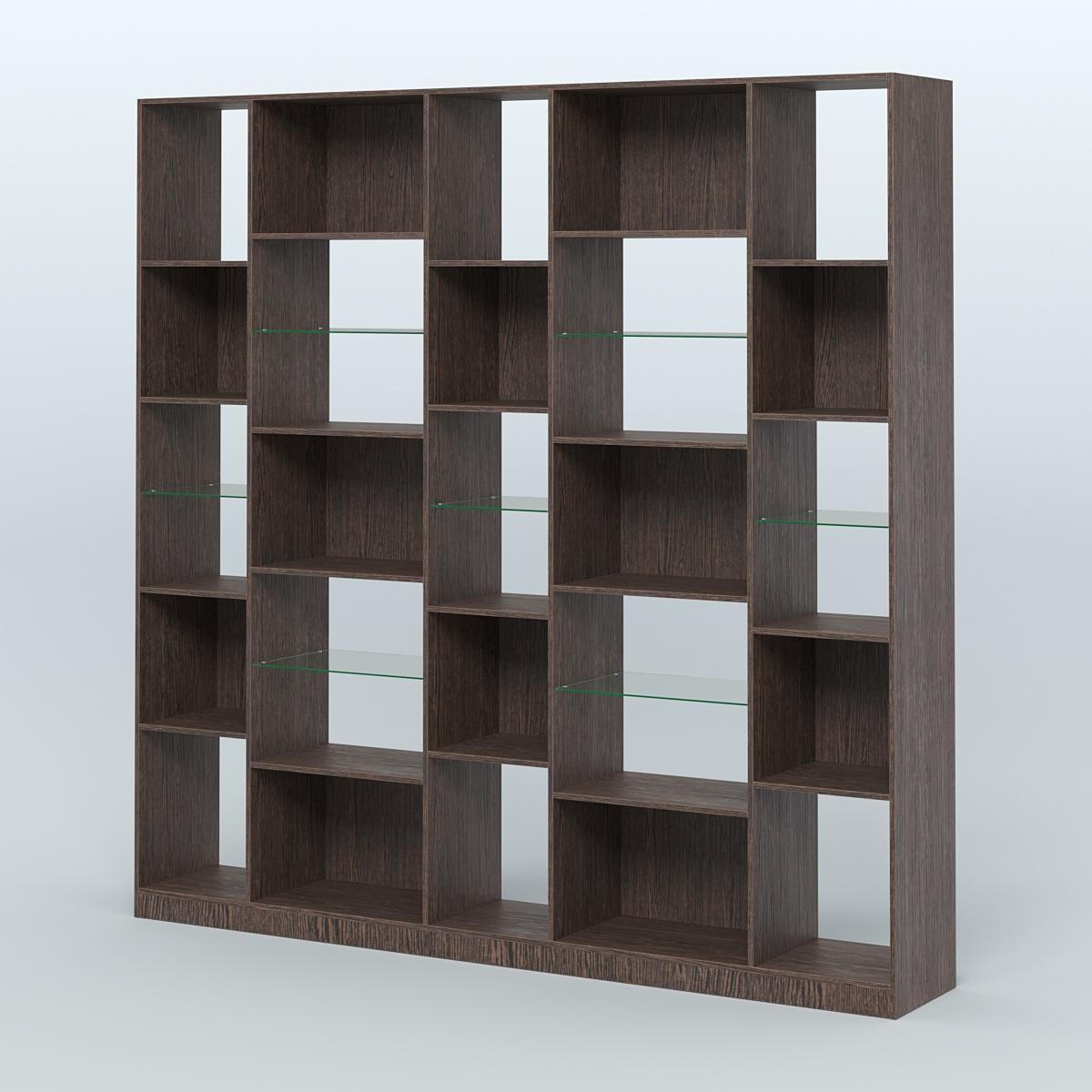 Стеллаж из ДСП серии ЛОФТ №17-3 с полками стекло 5 мм Дуб Венге