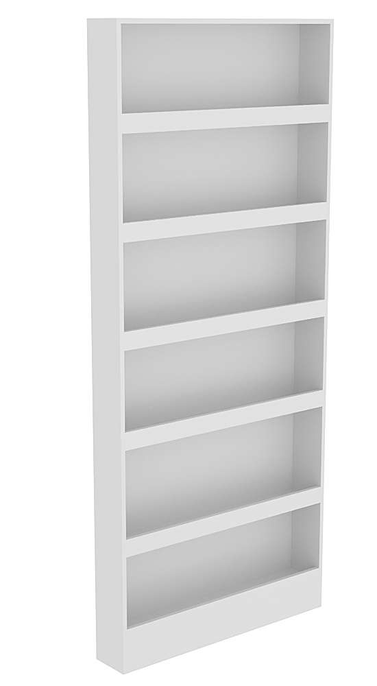 Узкий стеллаж 150 мм из ДСП №1-150 с 6-тью полками с бортиками серии Эконом (2100х900х150) Серый