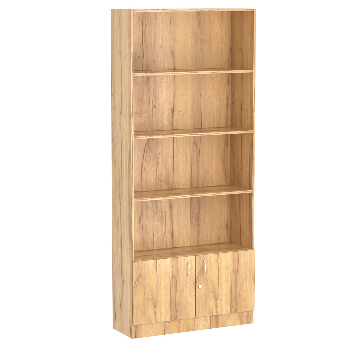 Стеллаж из ДСП серии Эконом №1-300 с дверками 410 мм Дуб Золотистый