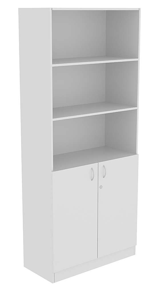 Стеллаж из ДСП серии Эконом №1-400 с дверками 810 мм Серый