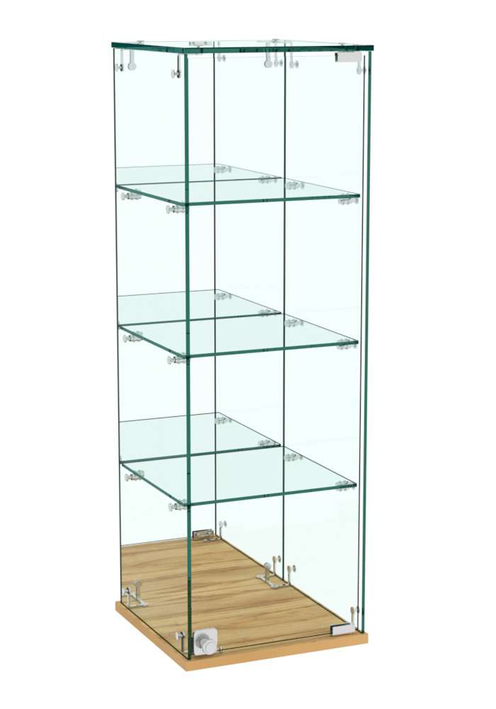 Витрина Истра настольная №27 (задняя стенка - зеркало) Дуб Золотистый