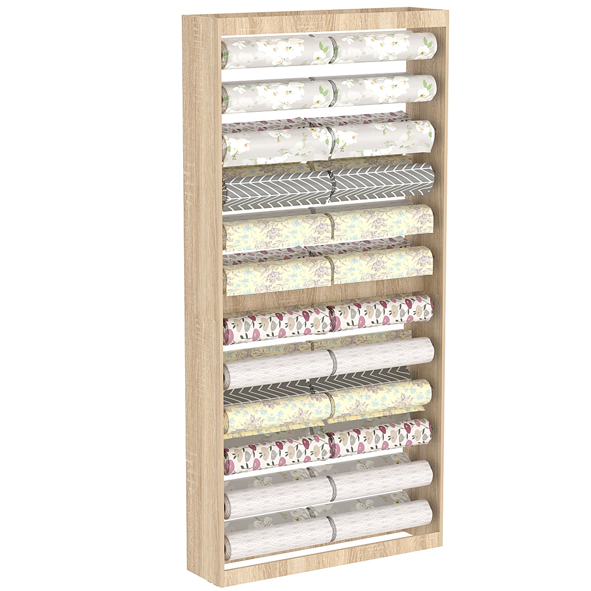 Торговый стеллаж под обои №4 (островной) Дуб сонома