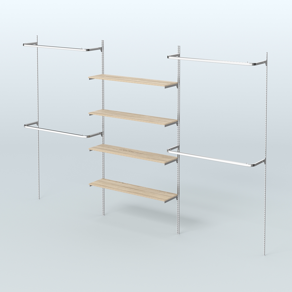 Neo Fix №5 с полками из ДСП и П-образными поручнями (3600 мм) Дуб Сонома