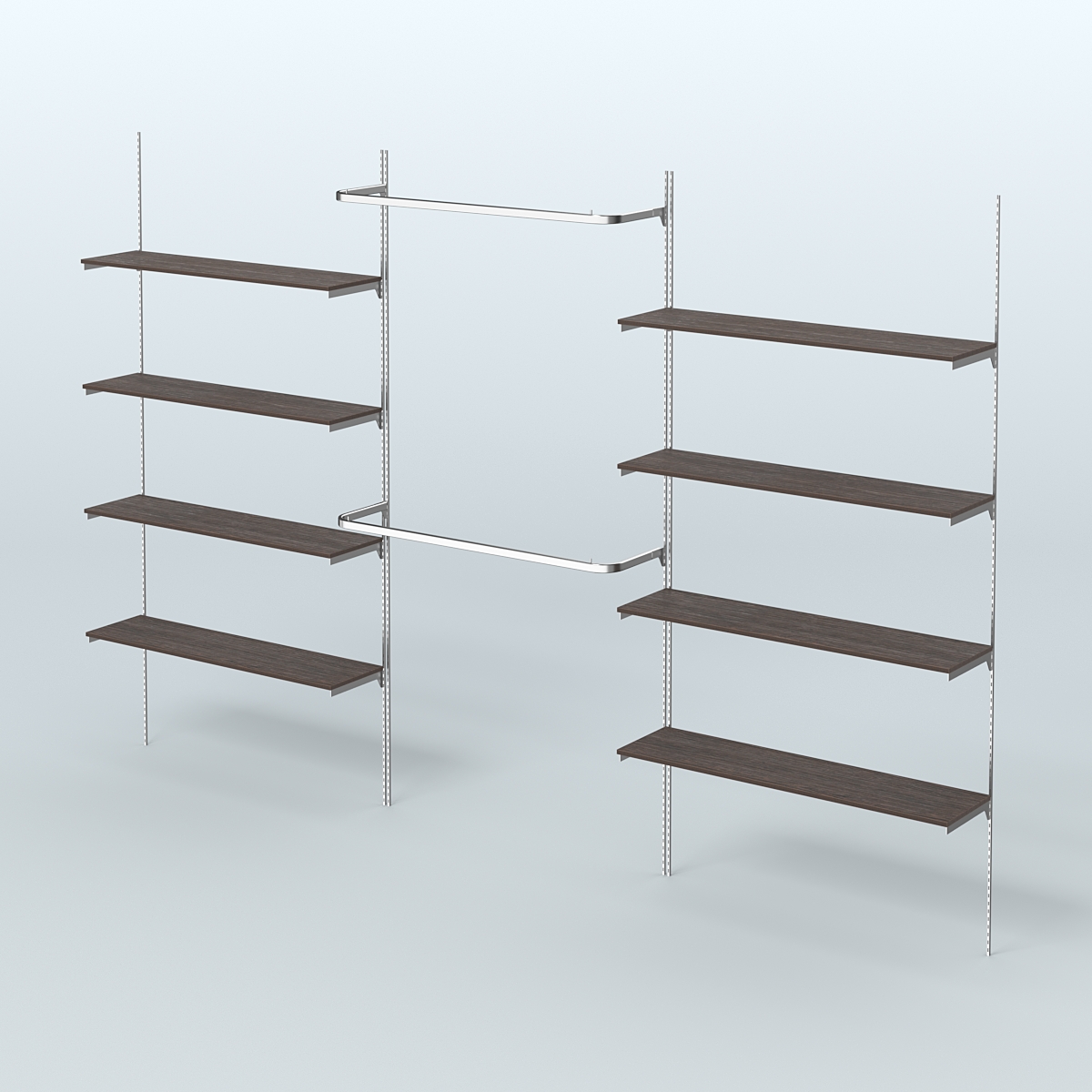 Neo Fix №7 с открытыми полками из ДСП и поручнями (3600 мм) Дуб Венге
