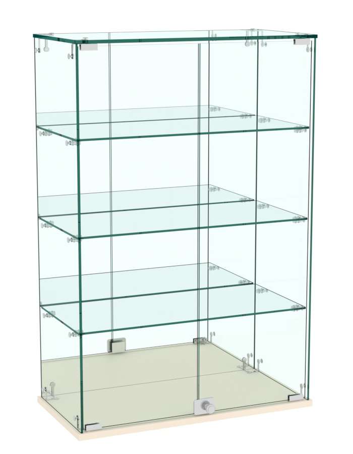 Витрина Истра настольная №26 (задняя стенка - зеркало) Крем Вайс