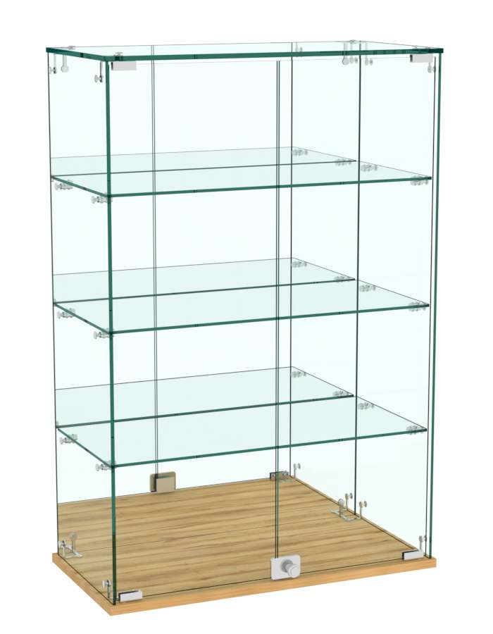 Витрина Истра настольная №26 (задняя стенка - зеркало) Дуб Золотистый