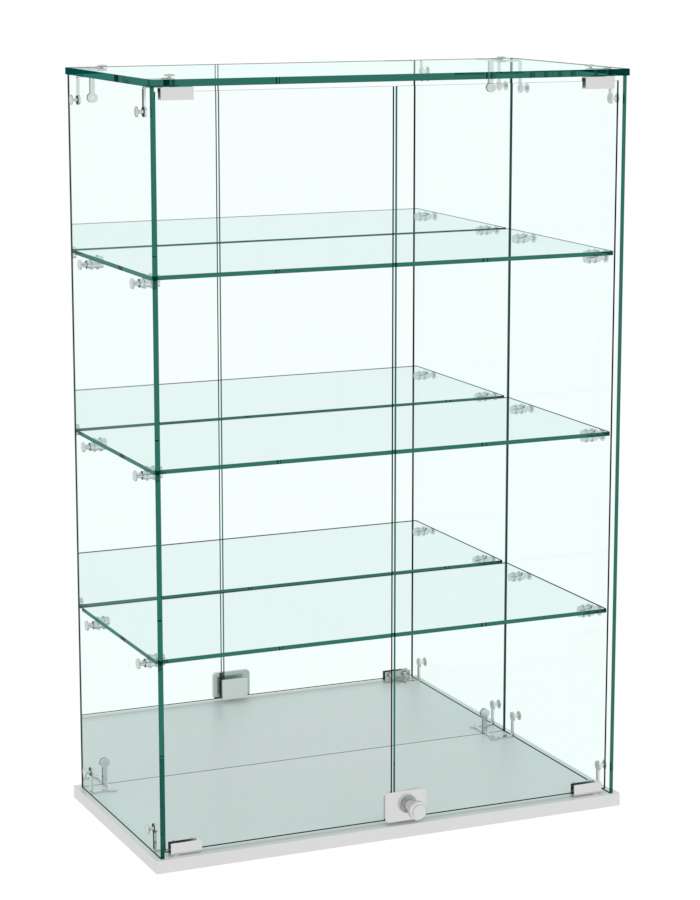 Витрина Истра настольная №26 (задняя стенка - зеркало) Серый