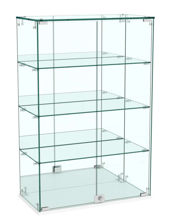 Витрина Истра настольная №26 (задняя стенка - зеркало) Белый