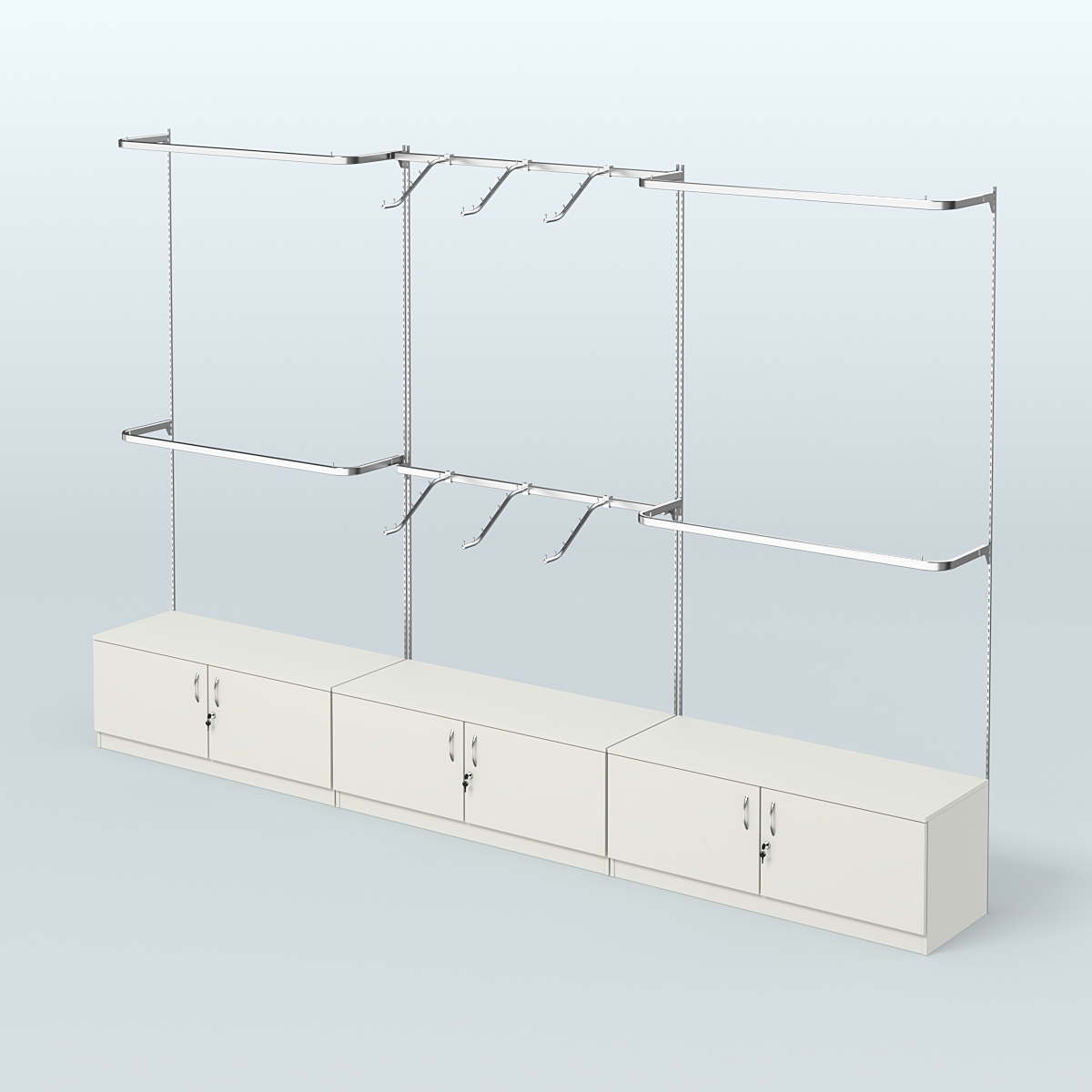 Система Neo Fix с хромированными поручнями №1 и тумбами T-21 Белый