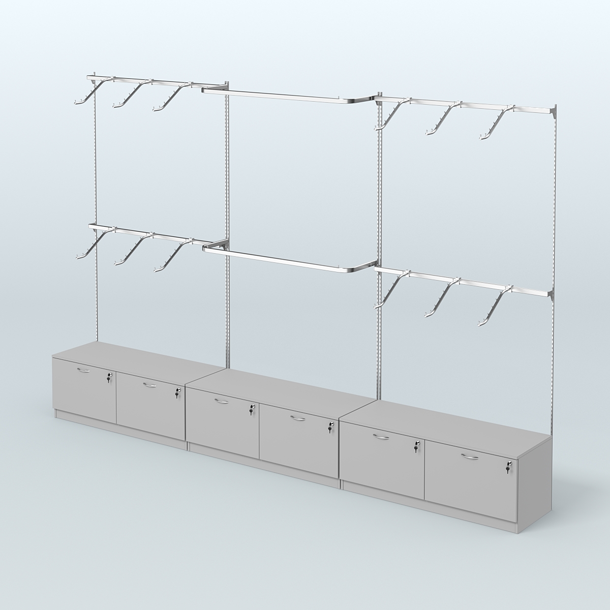 Система Neo Fix с разными видами поручней №2 и тумбами T-11 Серый