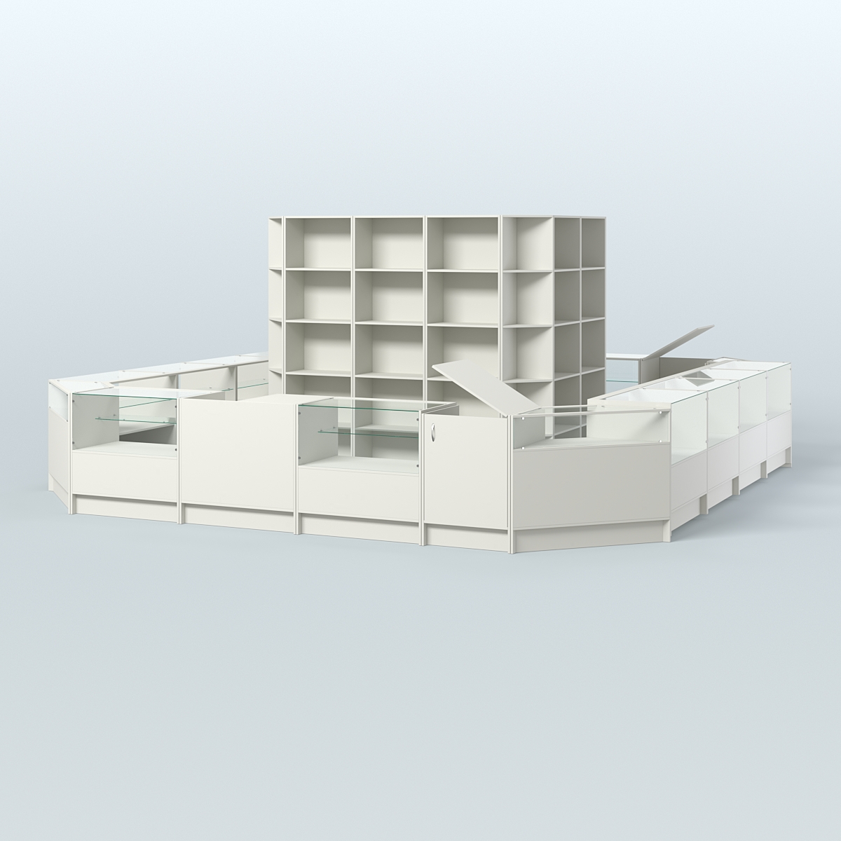 Торговый Островок "Эконом" №1-1 (25, 1 кв.м) Белый