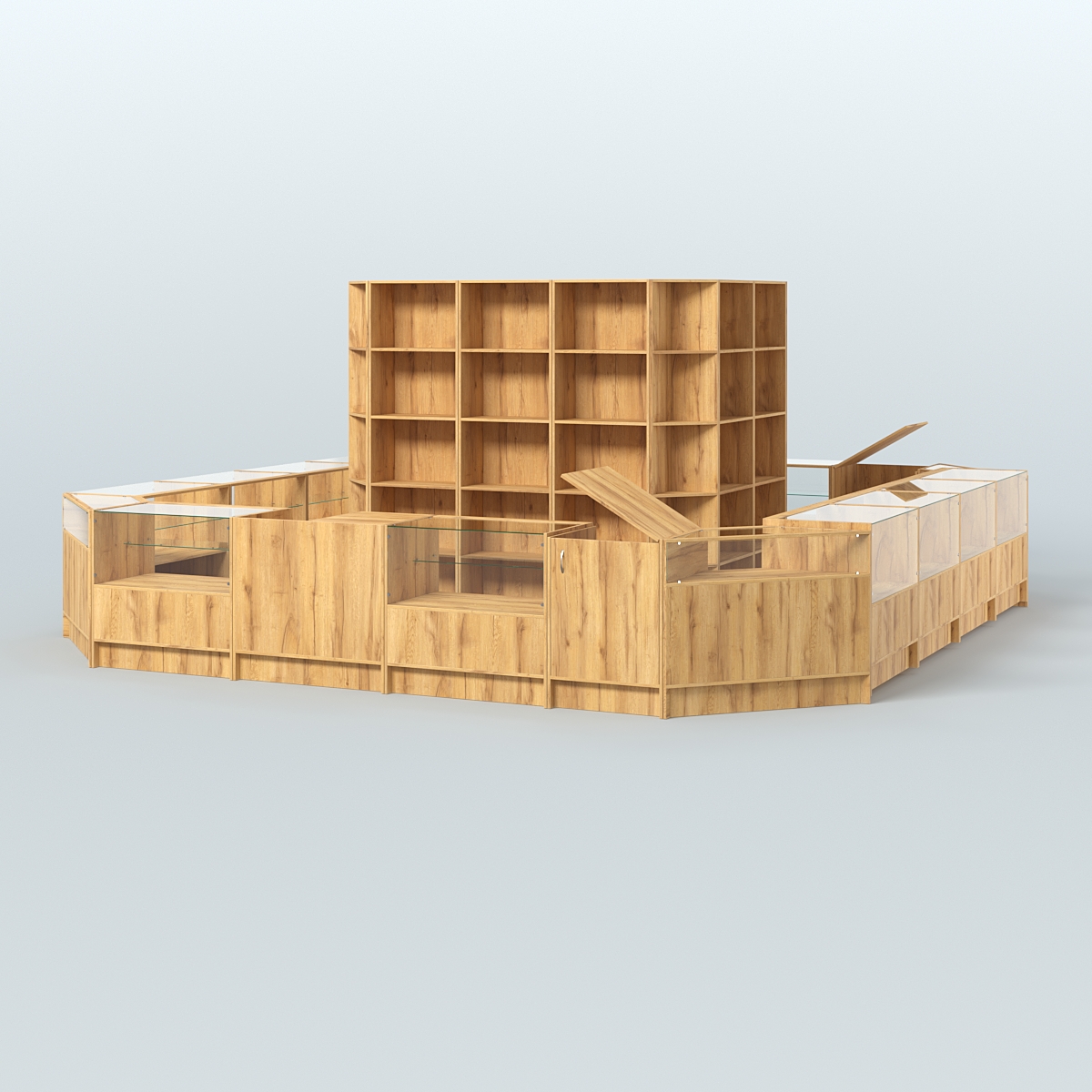 Торговый Островок "Эконом" №1-1 (25, 1 кв.м) Дуб Золотистый