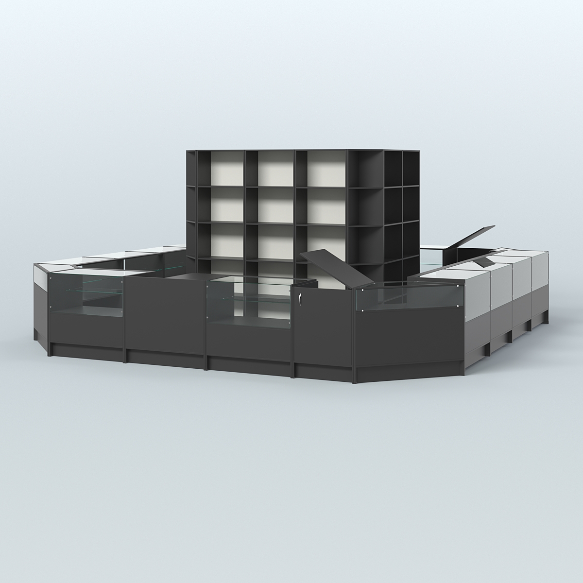 Торговый Островок "Эконом" №1-1 (25, 1 кв.м) Черный и Белый