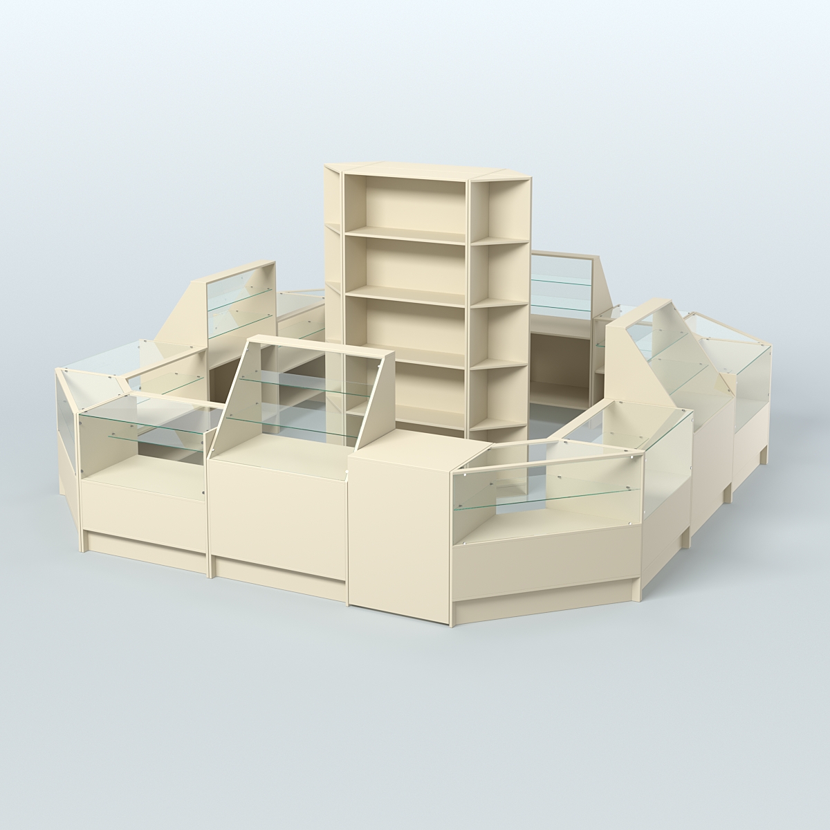 Торговый Островок "Эконом" №3 (16, 95 кв.м) Крем Вайс