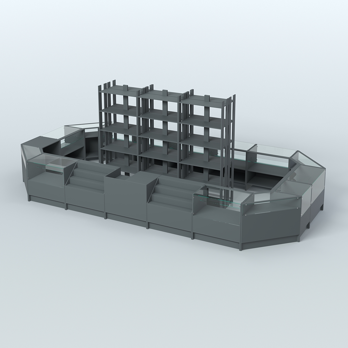 Торговый Островок "Эконом" №4 (18, 6 кв.м) Темно-Серый